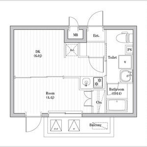 1DK 間取り図