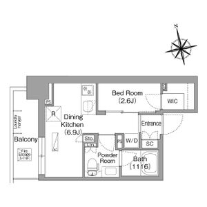 1DK 間取り図