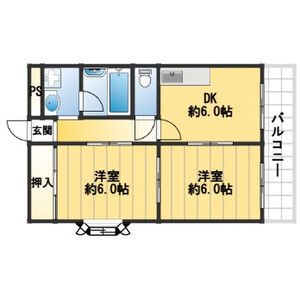 2DK 間取り図