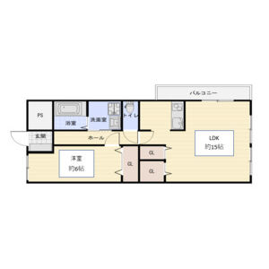 1LDK 間取り図