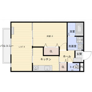 1LDK 間取り図