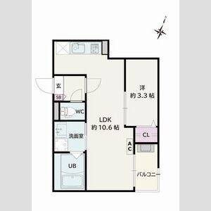 1LDK 間取り図