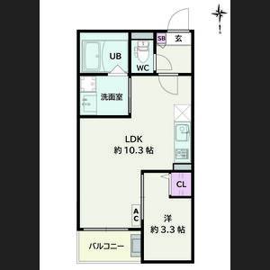 1LDK 間取り図