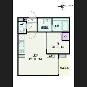 1LDK 間取り図