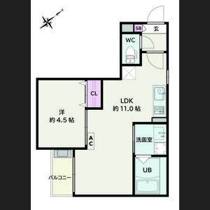 1LDK 間取り図