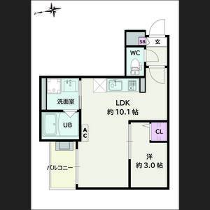 1LDK 間取り図