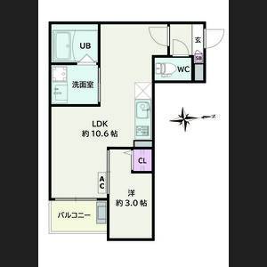 1LDK 間取り図