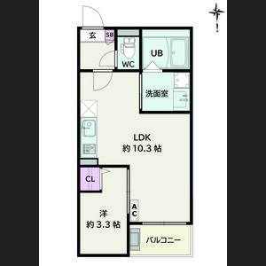 1LDK 間取り図