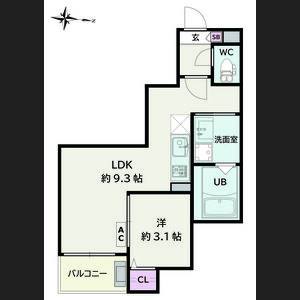 1LDK 間取り図