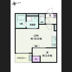 1LDK 間取り図