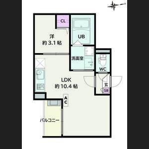 1LDK 間取り図