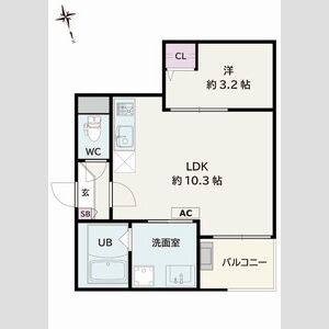 1LDK 間取り図