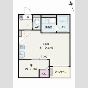 1LDK 間取り図