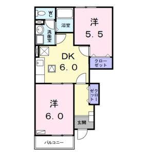 2DK 間取り図