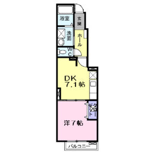 1DK 間取り図