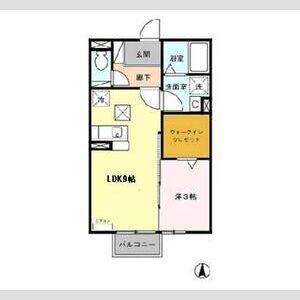 1LDK 間取り図