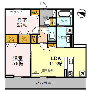 2LDK 間取り図
