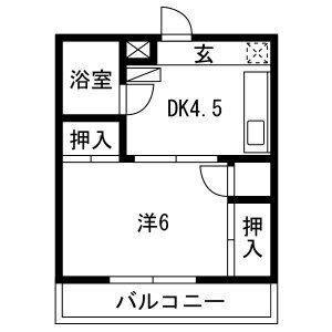 1DK 間取り図