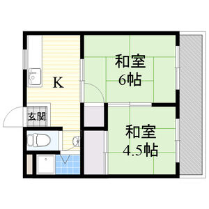 2DK 間取り図