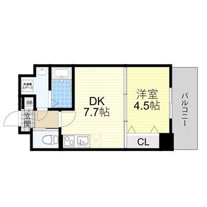 1DK 間取り図