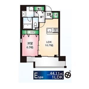 1LDK 間取り図