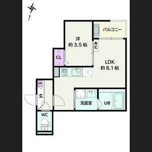 1LDK 間取り図