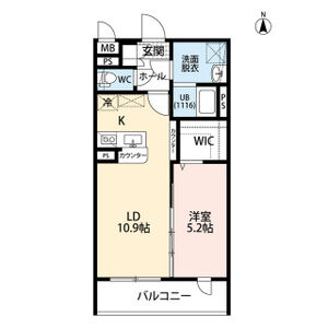 1LDK 間取り図