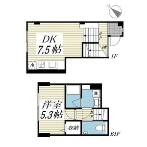 1DK 間取り図
