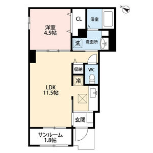 1LDK 間取り図