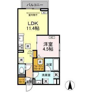 1LDK 間取り図