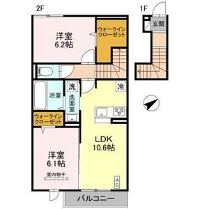 2LDK 間取り図