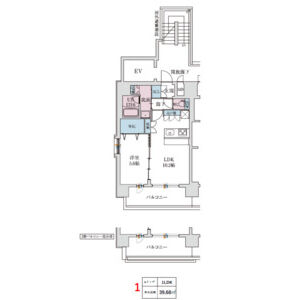 1LDK 間取り図
