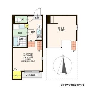 1K 間取り図
