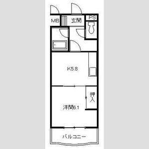 1DK 間取り図