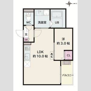 1LDK 間取り図