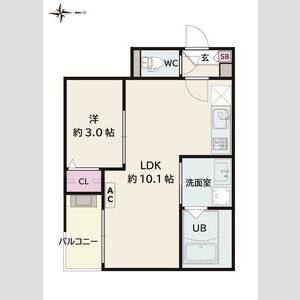 1LDK 間取り図