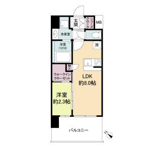 1LDK 間取り図