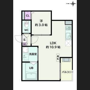 1LDK 間取り図