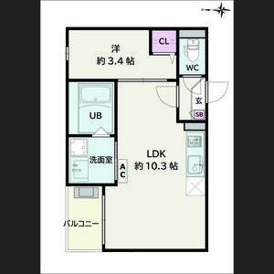 1LDK 間取り図