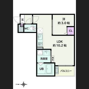 1LDK 間取り図