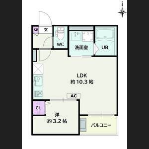 1LDK 間取り図