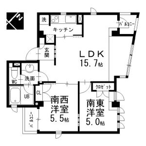 2LDK 間取り図