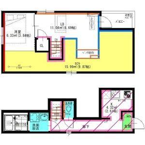 1DK 間取り図