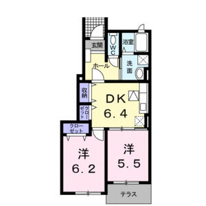 2DK 間取り図