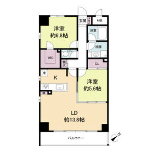 2LDK 間取り図