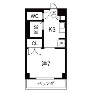 1K 間取り図