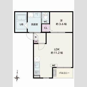 1LDK 間取り図