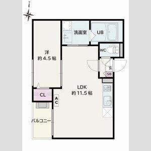 1LDK 間取り図