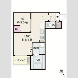 1LDK 間取り図