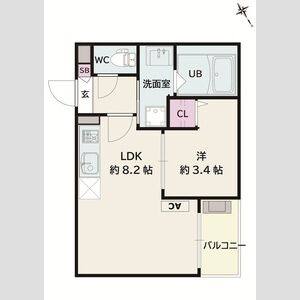1LDK 間取り図
